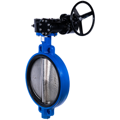 Затвор дисковый Ridval тип RVB 01 DN125 PN16,корпус чугун, диск чугун, EPDM, Редуктор СИНИЙ