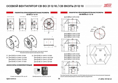 Вентиляторы подпора осевые СВ-ВО21-12-10; СВ-ВКОПв21-12-10